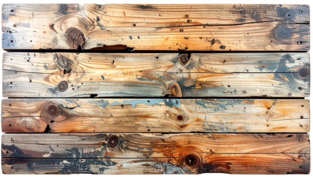 Weathered Old Wooden Planks with Faded Paint