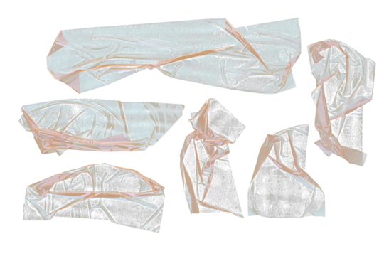 Torn beige masking tape pieces isolated, realistic paper texture style, on clean white background. Concept of cutout design element. 