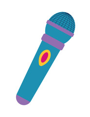 Colorful Microphone Vector Illustration with Purple Details. The design features distinct details and a striking color scheme, perfect for creative projects.