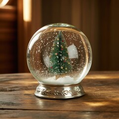Beautiful Christmas Snow Globe with Decorated Tree – Festive Holiday Decoration
