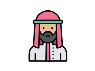Icon of a Man in Traditional Arab Clothing Culture and Identity