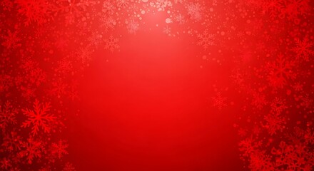 Elegant red festive background with falling snowflakes and bokeh lights, perfect for winter holiday celebrations and seasonal promotions.