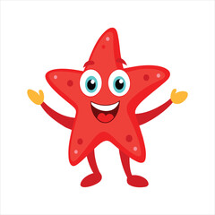 Smiling Starfish Mascot Illustration for Beach and Summer Themes