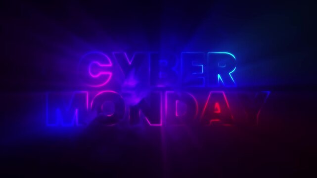 Cyber Monday Sale &ndash; Neon Smoke Background, 4K Seamless Loop