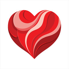 Romantic Red Heart Made of Silk Abstract Vector Art