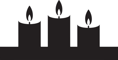 Advent Candle Silhouette – Christmas Candle Light Icon