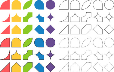 Fototapeta premium Abstract and vector basic shapes collection. Geometric formal shape. Polygonal elements