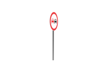 Overtaking Prohibited Road Sign Isolated on Transparent Backdrop Traffic Regulation Warning Symbol Highway Safety Legislation Cars Icon Transportation Rule Information Guide