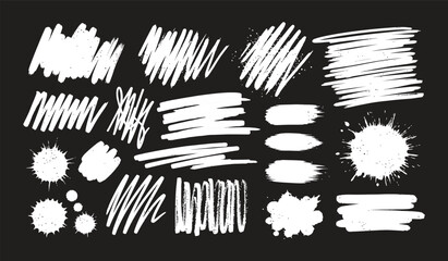 Hand drawn charcoal pencil lines, smears and squiggles set. Scribble black strokes, curly scribbles. Grungy graphite pen art brushes, textured doodle