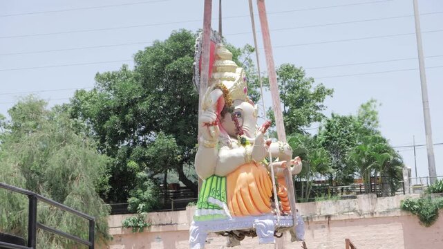 Vibrant Ganesh Chaturthi Festival - Celebrating with Colorful Elephant Worship