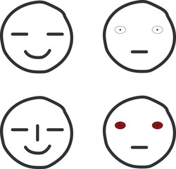 set of funny cartoon faces