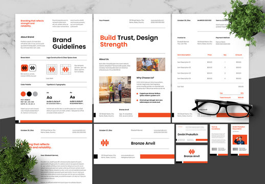 Orange And Black Brand Guidelines Construction