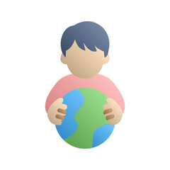 Children Holding Earth Icon