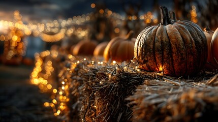 Golden hour pumpkin patch glow