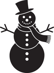 Snowman Silhouette for Christmas – Winter Holiday Design