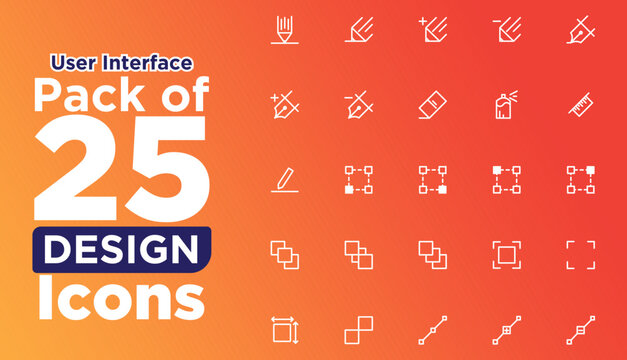Collection of Ui Graphic Design Icons - User Interface Graphic designer Web design tech pack -  User Interface Web Design Elements -8.eps