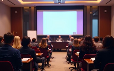 background image of the seminar in the conference room of the business center. High quality