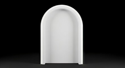 White archway against black Domed entrance or portal
