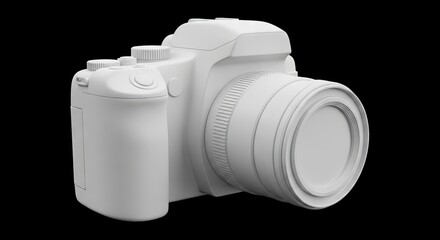 White camera textured lens button details monochrome