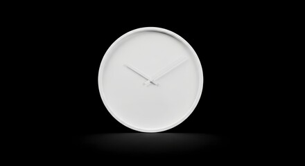 White clock on a black background shows 1010 casting a soft shadow