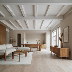 Fototapeta premium Modern Scandinavian Living Room Interior Design