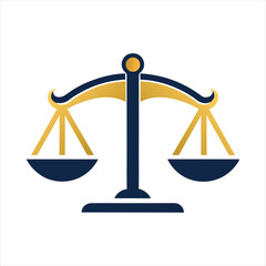 Minimalist Justice Scale Icon – Law Firm Symbol in Flat Vector Style