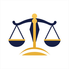Minimalist Justice Scale Icon – Law Firm Symbol in Flat Vector Style