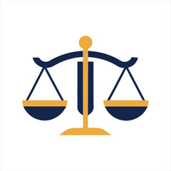 Minimalist Justice Scale Icon – Law Firm Symbol in Flat Vector Style