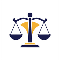 Minimalist Justice Scale Icon – Law Firm Symbol in Flat Vector Style