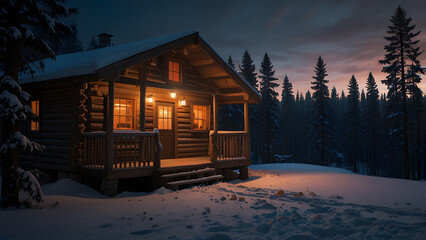 3D render of a charming classic house surrounded by glowing blue holographic interface icons, symbolizing a secure and connected smart home technology system. Technology concept