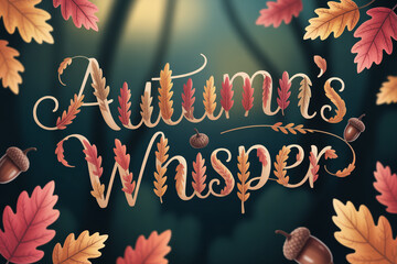 Capture the essence of autumn with a stunning seasonal graphic featuring elegant typography and vibrant fall leaves perfect for Thanksgiving or back to school promotions