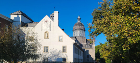 Rue des Ursuline, the oldest street in Trois-Rivières and Musée des Ursulines dome, Quebec, Canada