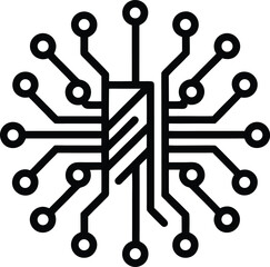 Microprocessor chip with multiple connection pins for integrated circuit board