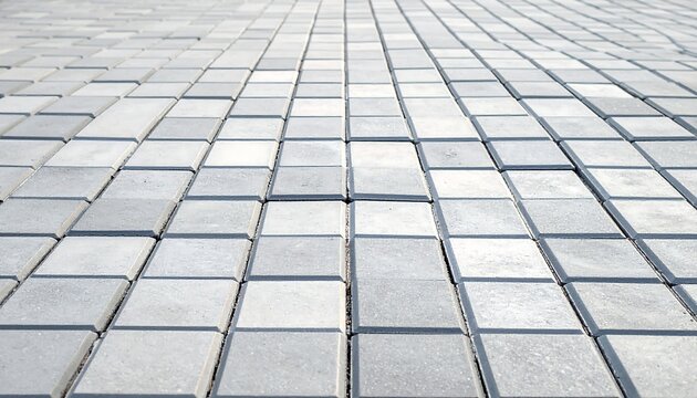 Gray rectangular paving stones arranged in a receding pattern
