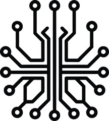 Centralized circuit board with multiple connections showing data distribution