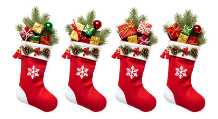 christmas sock on white background