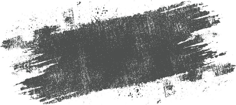 Dark gray distressed brush stroke texture on white background grunge