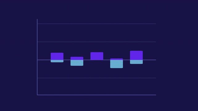 Diverging bar chart dark infographic element animation. Diagram for data comparison. Corporate workflow. Animated chart graph. Dynamic data visualization on black background. HD video, motion graphics