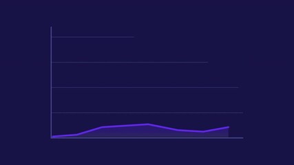 Area chart dark infographic element animation. Diagram for data representation. Business statistics. Animated chart graph. Dynamic data visualization on black background. HD video, motion graphics - Powered by Adobe