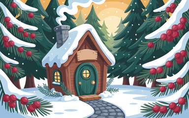 christmas tree in the snow