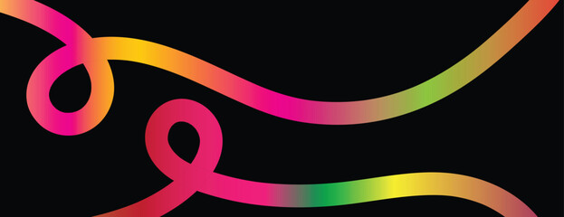 Background with Abstract Gradient Shapes. Pattern with Color Wavy Lines. Vector 3D Rainbow Ribbons.Modern Fluid Wave Line Art with Gradient Colors