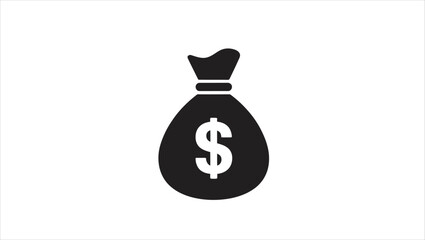 Stylized money bag illustration with financial and banking symbols representing wealth and investment opportunities