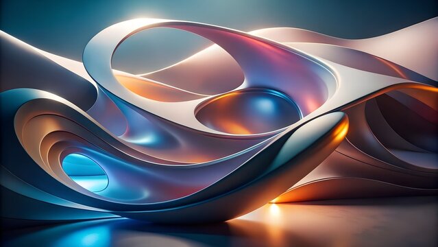 Colorful Abstract Fractal Energy Waves Background