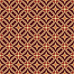 Ornate Symmetrical Seamless Pattern with Geometric Floral Detail Tile