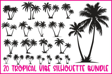 Palm Silhouette Clipart Set