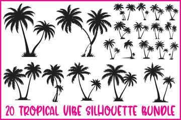 Palm Silhouette Clipart Set