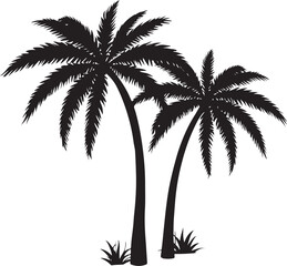 Palm Silhouette Clipart Set