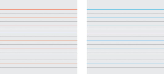 Two Blank Notebook Paper Sheets Isolated on White Background &ndash; Vector Template