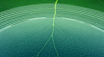 Leaf Veins and Water Ripples A Green Harmony of Nature's Interconnectedness