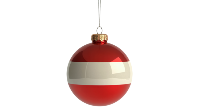 Celebrate holidays with festive Austrian flag Christmas ornament, perfect for patriotic decorations and cultural displays, evoking national pride and seasonal joy.